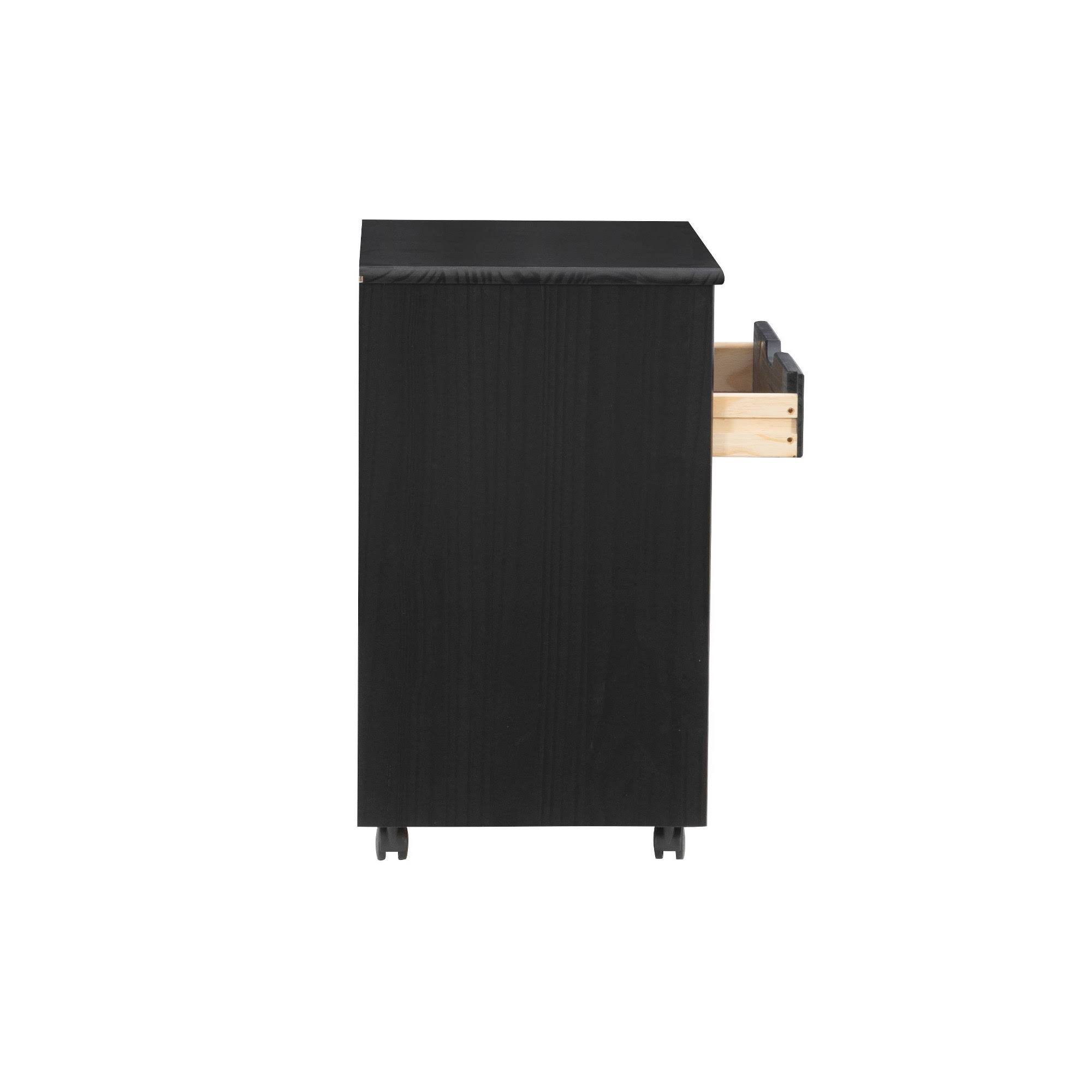 Linon Cary Wide 6-Drawer Rolling Storage Cart, Black
