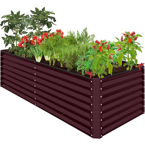 Best Choice Products 8x4x2ft Outdoor Metal Raised Garden Bed, Deep Root Planter Box for Vegetables, Flowers, Herbs, and Succulents w/ 478 Gallon Capacity - Gray
