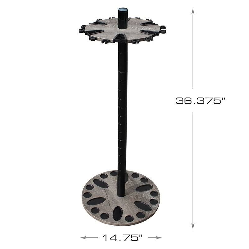 Rush Creek Creations 24 Round Fishing Rod/Pole Storage Floor Rack Barn Wood Fini