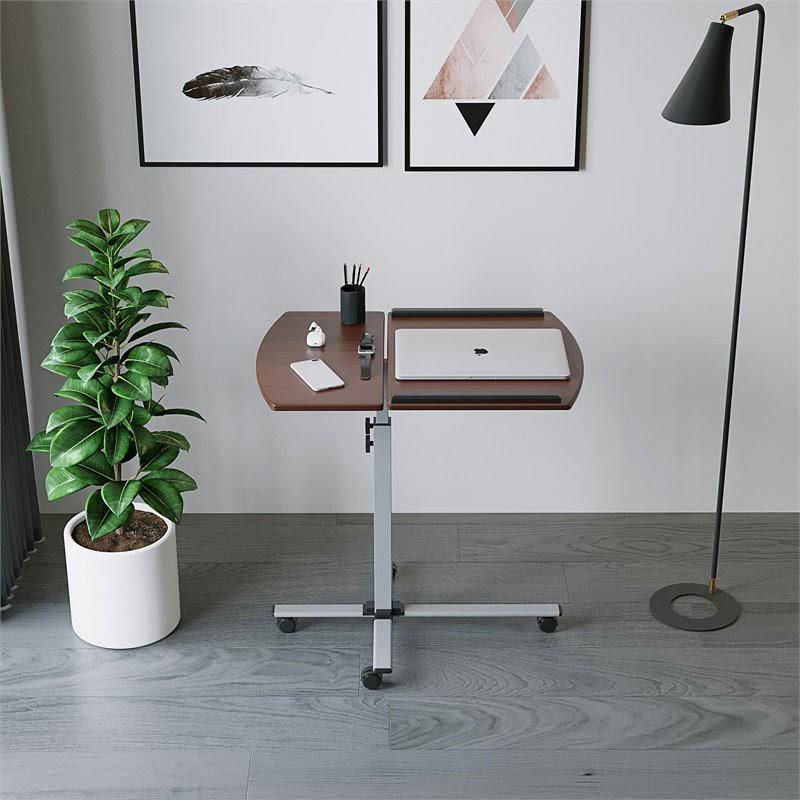 Techni Mobili Adjustable Laptop Cart Mahogany