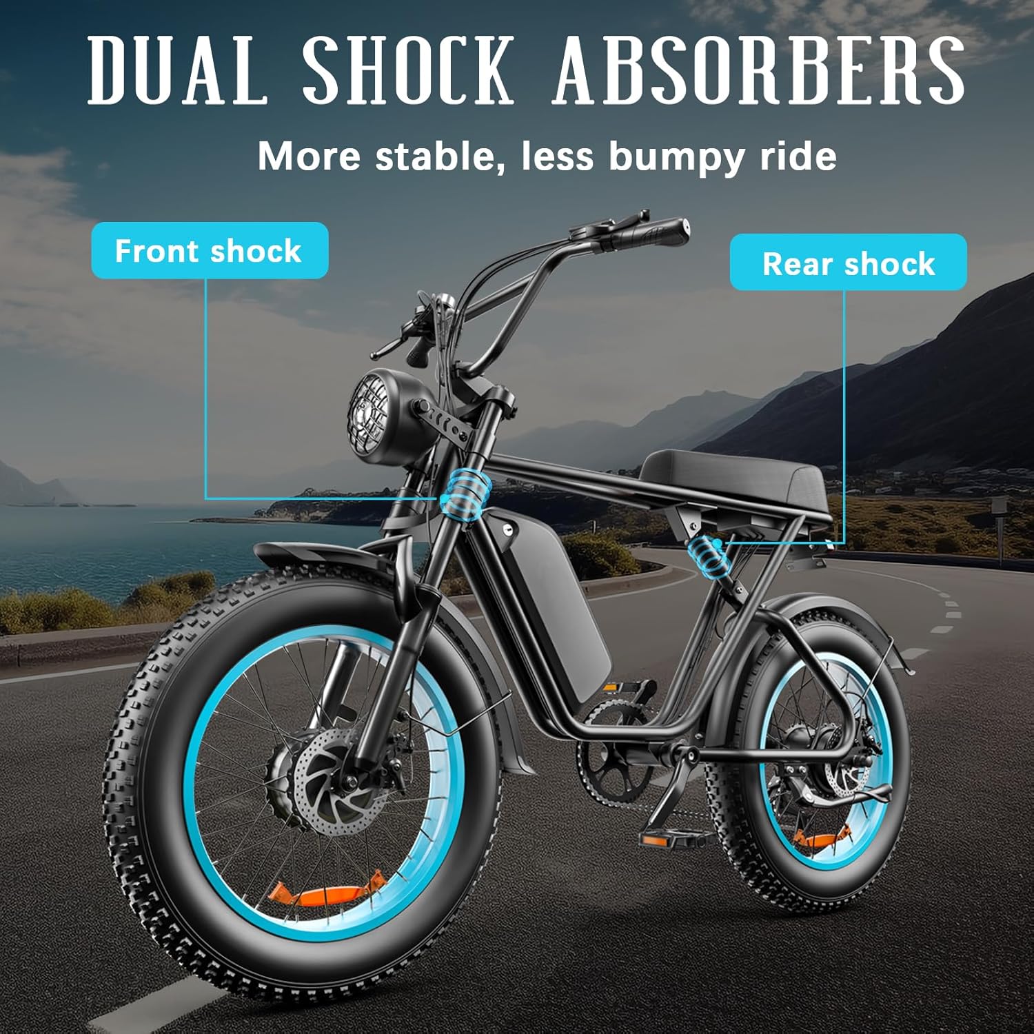 Electric Bike for Adults, 1000W 34MPH Motor Ebike with 48V/23AH Long Range Lithium Battery 1104Wh, Full Suspension Electric Dirt Bike,7-Speed 20 x4.0 Fat Tire Electric Bike(Green)