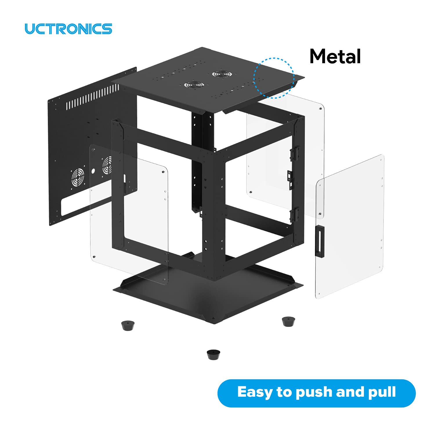 UCTRONICS 3D Printer Enclosure, Constant Temperature Protective Metal Case, Fireproof and Dustproof Cover Room Compatible with Creality Ender 3/Ender 3 V2/Ender 3 Pro/CR-6 SE, and Most 3D Printer
