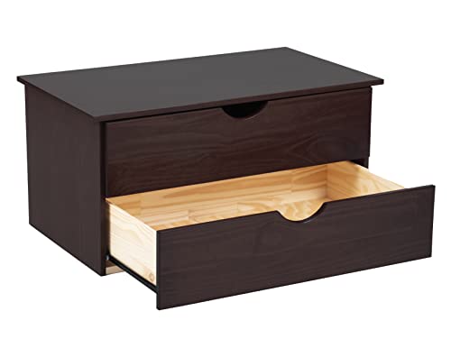 Palace Imports 100% Solid Wood Kyle 2-Drawer Internal Chest, Black