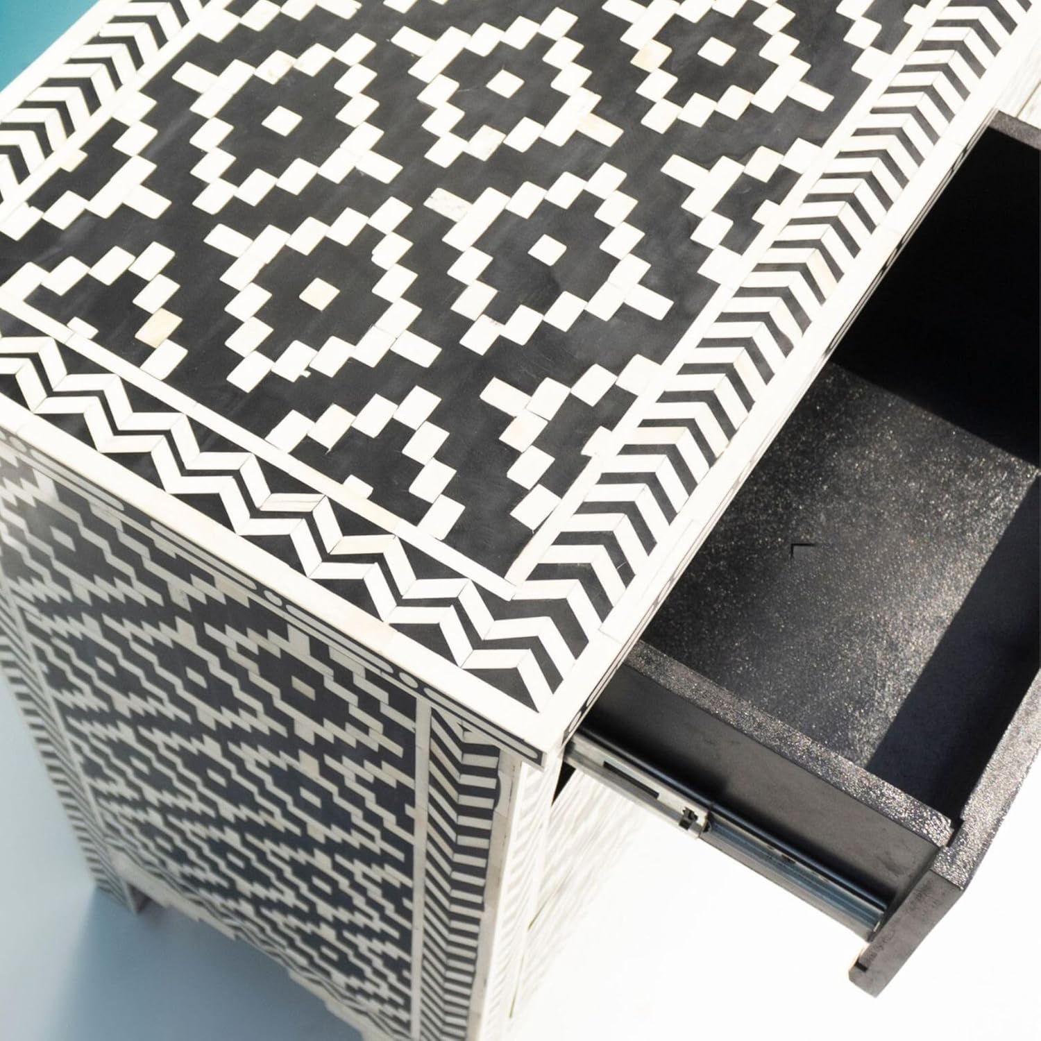| Bone Inlay Floral Dresser | Bone Inlay Handcarved Lifestyle Furniture | Bone Inlay Furniture