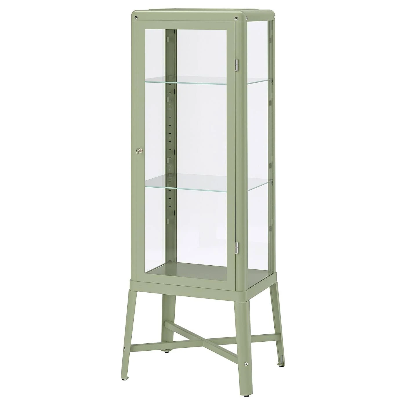 IKEA - FABRIK?R Glass-Door Cabinet, Pale Gray-Green, 22 1/2x59