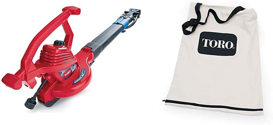 Toro 51621 UltraPlus Leaf Blower Vacuum, Variable-Speed (up to 250 mph) with Metal Impeller, 12 amp,Red