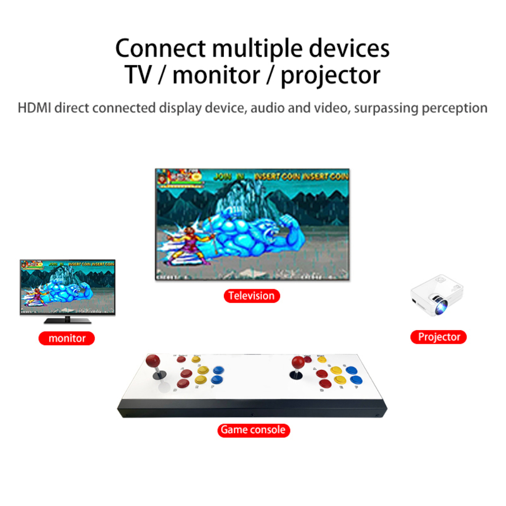 Retro Family Game Console Double Rocker Arcade Small Desktop All-in-one Vedio Game Console