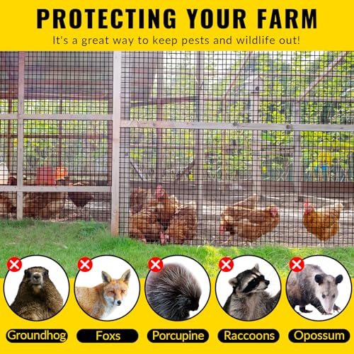 Hardware Cloth 1/2 inch 48 x 100 ft Galvanized Chicken Wire Fencing 19 Gauge Heavy Duty Hot Dip Galvanized Wire Fence Roll for Chicken Poultry Coop, Animal, Fencing,Garden Protection