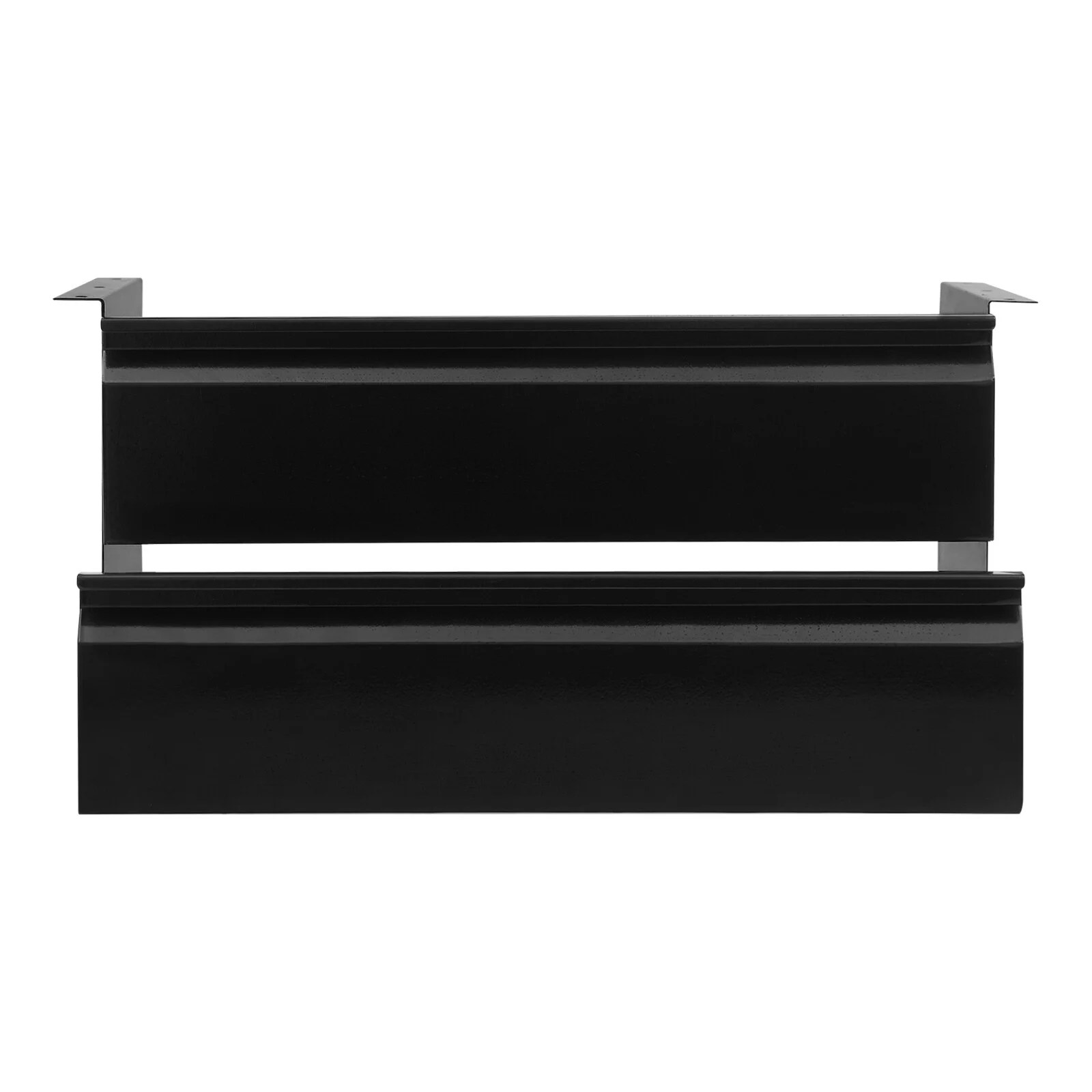 2-Tier Under Desk Sliding Drawer Organizer, Black Steel Pull-Out Storage Tray for Office Study, 6.6LB Capacity