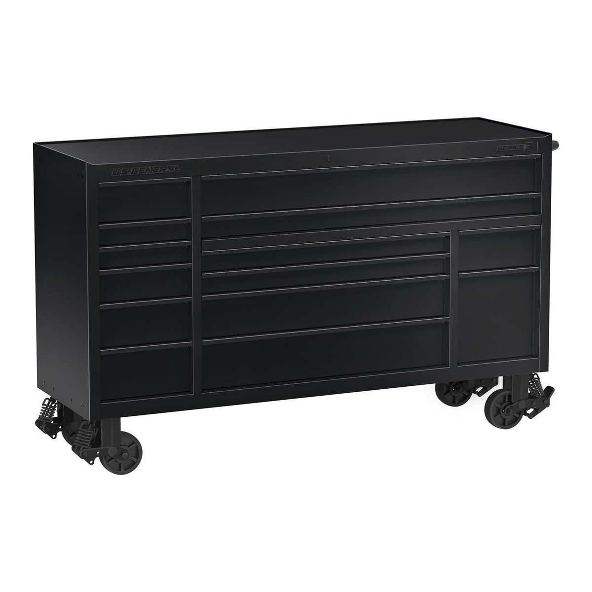 U.S. GENERAL 72 in. x 22 in. Triple-Bank Roll Cab, Series 3, Slate Gray