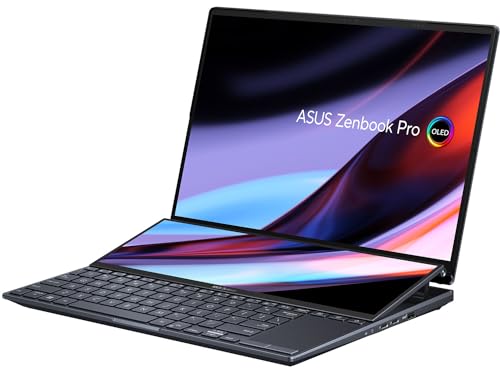 ASUS Zenbook Pro 14 Duo Gaming & Entertainment Laptop (Intel i9-12900H 14-Core, 32GB LPDDR5 4800MHz RAM, 1TB SSD, GeForce RTX 3050 Ti, Win 11 Home) with Microsoft 365 Personal, Dockztorm Hub