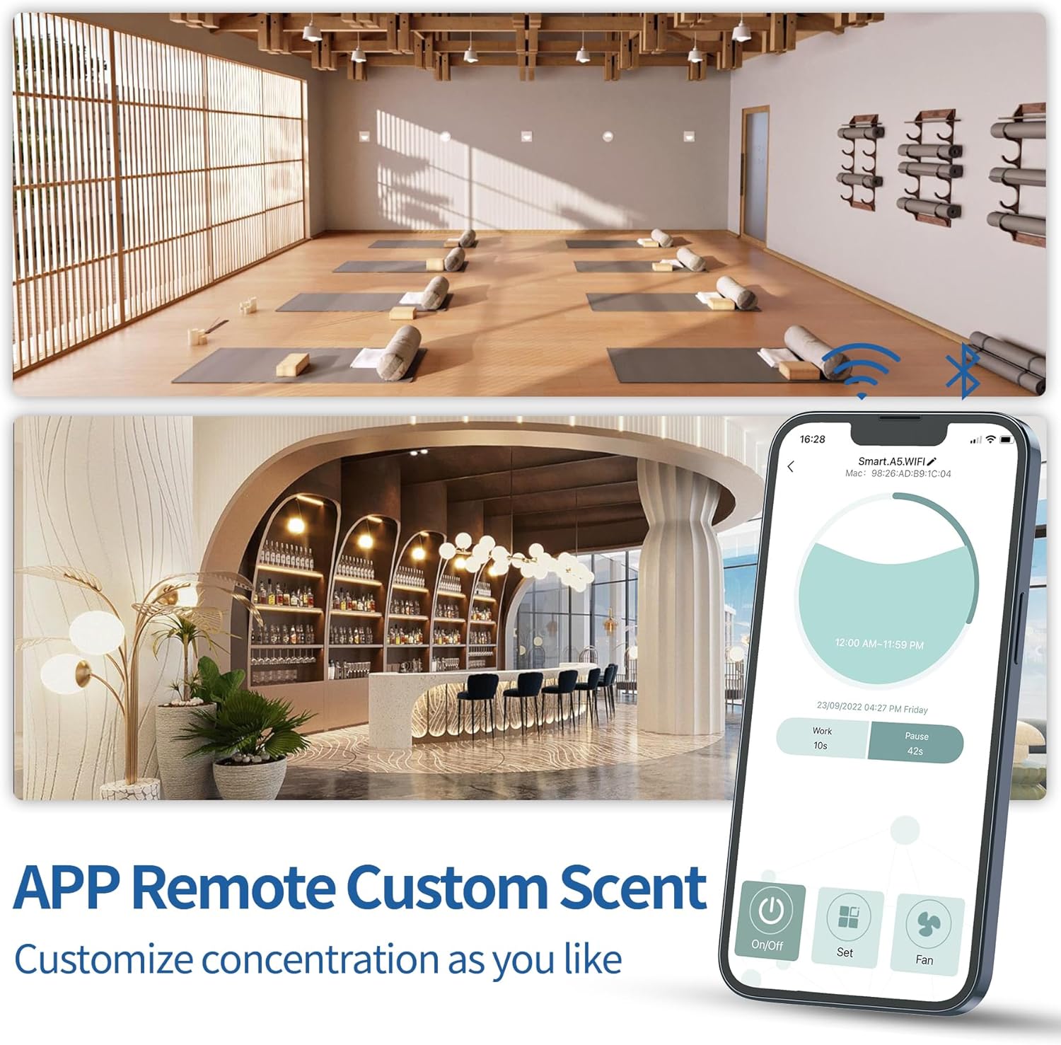 2500 sq. ft Scent Air Machine for Home, 600ml Scent Diffusers for Home, Waterless Diffuser Essential Oil Diffuser for Large Room Hotel Scent Diffuser Cold Air Nebulizer Office