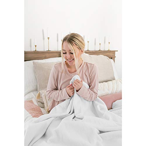 Peacock Alley All Seasons Luxury Cotton Blanket – 100% Long Staple Cozy Cotton Blanket for Sofa, Bed, and Crib - Throw Blanket, Natural