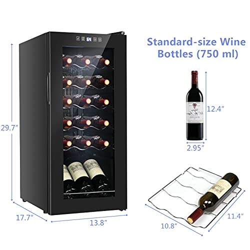 LEADZM 18/28 Bottle Freestanding Wine Fridge, Compressor Wine Cooler Refrigerator, Mini Wine Cellar