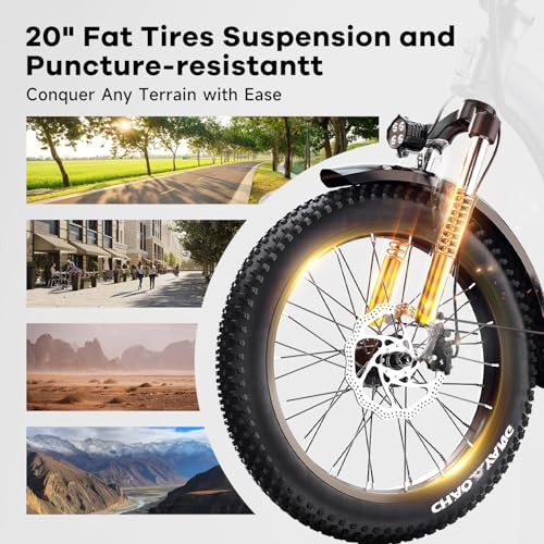 1000W Folding Electric Bike 80 Miles Max Range,30+MPH,48V20A Removable Lithium-Battery,20" Foldable All Terrain Electric Bicycle,with Pedal-Assist & LCD Display,Suitable for Leisure Riding & Commuting