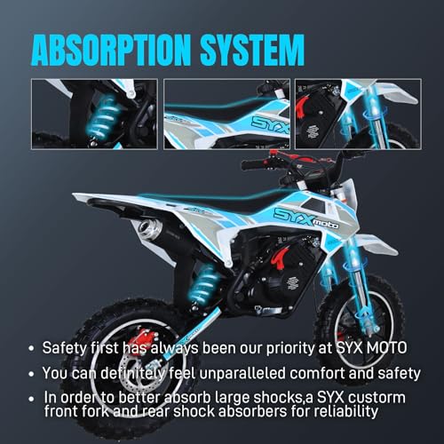 SYX MOTO Mini Motorcycle,Mini Dirt Bike 58cc 4-Stroke Pocket Rocket Pit Bike Gas Pocket Motorbike with Front Rear Disc Brakes,Pull Start,10" Tires