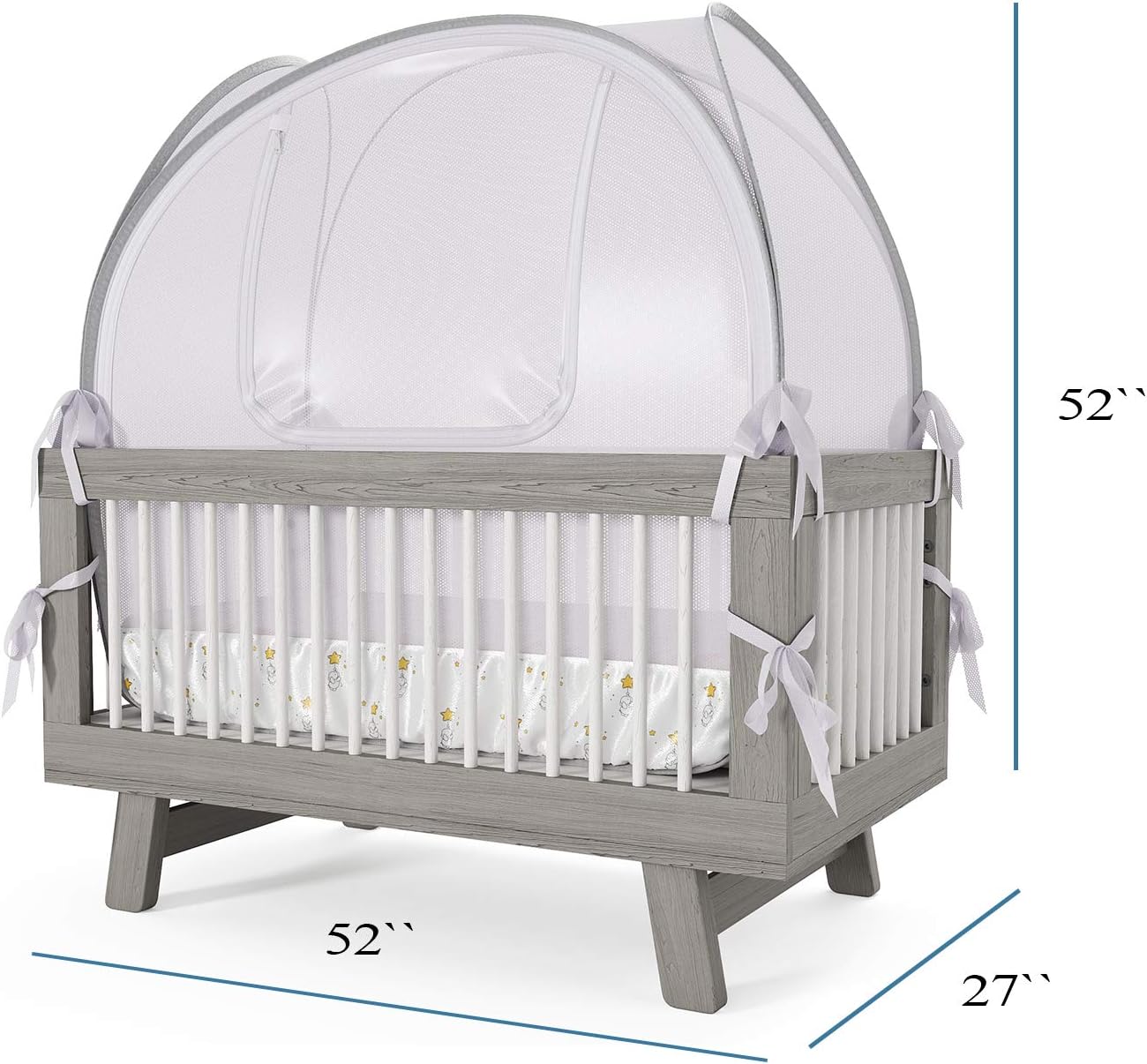 Nahbou Baby Crib Tent - Crib Canopy: Net Cover Crib Tent to Keep Baby from Climbing Out and Safety Crib Tent to Keep Cats Out. Popup Crib Net and Crib Cover Protects Against Mosquito Bites & Toddlers