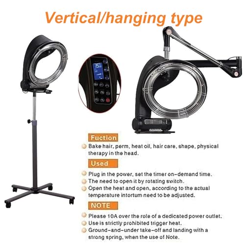Digital Control Hairdressing Heating Machine, Infrared Hair Color Perm Processor Dryer Accelerator, W/Wall Mount,Adjustable Timer and Temperature,A