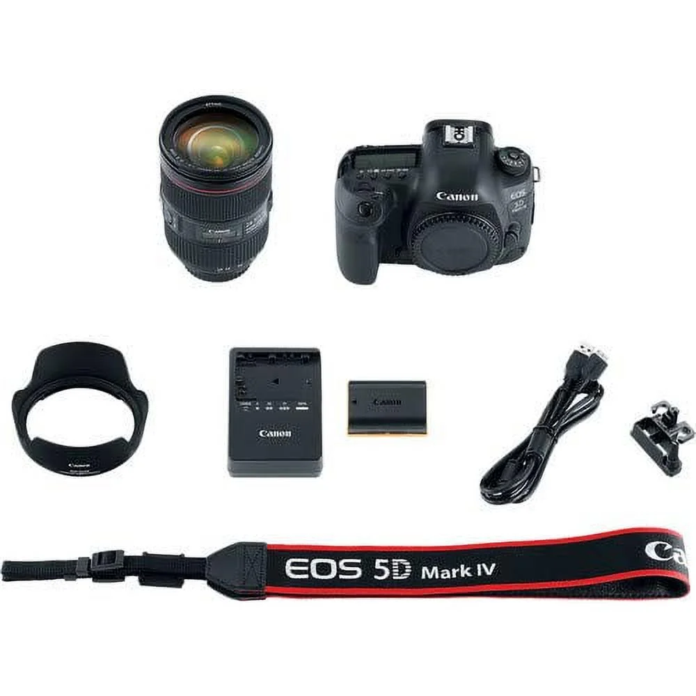 Canon EOS 5D Mark IV DSLR Camera with 24-105mm f/4L II Lens (Intl Model) W/ Bag, Extra Battery, LED Light, Mic, Filters and More - Advanced Bundle