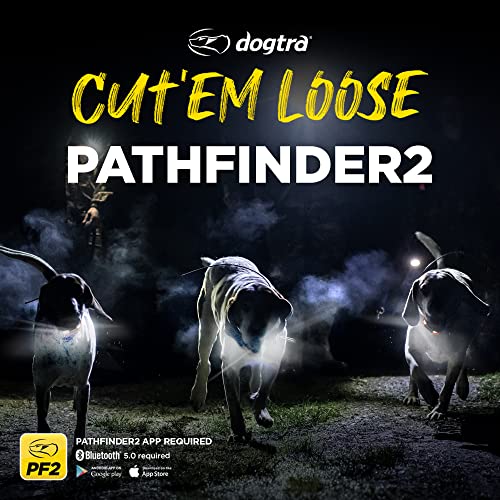 Dogtra Pathfinder 2 GPS Dog Tracker e Collar 9 Mile Long Range LED Light No Monthly fees Free App Waterproof Smartwatch Control Satellite Real Time Tracking Multiple Dogs Smartphone Required