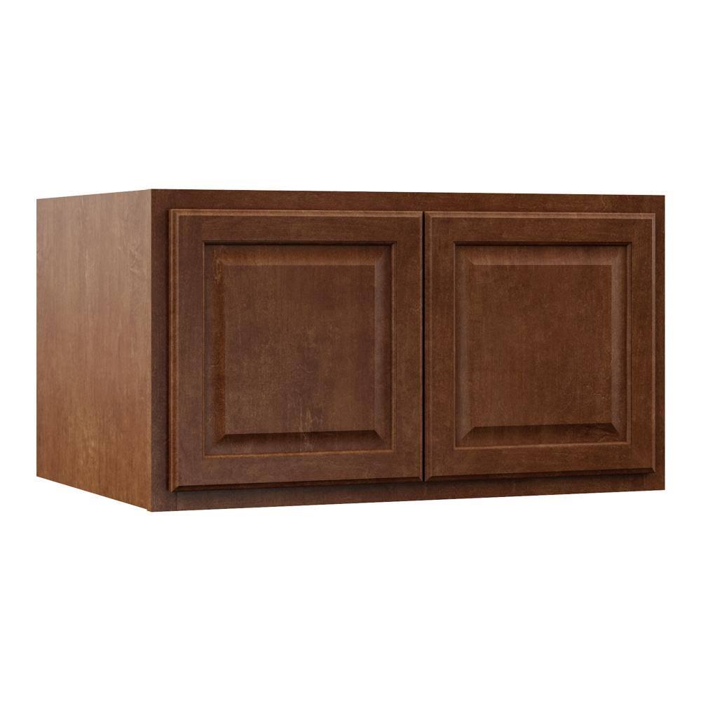 Hampton Bay Wall Bridge Kitchen Cabinet 36 in. x 18 in. x 24 in. Cognac
