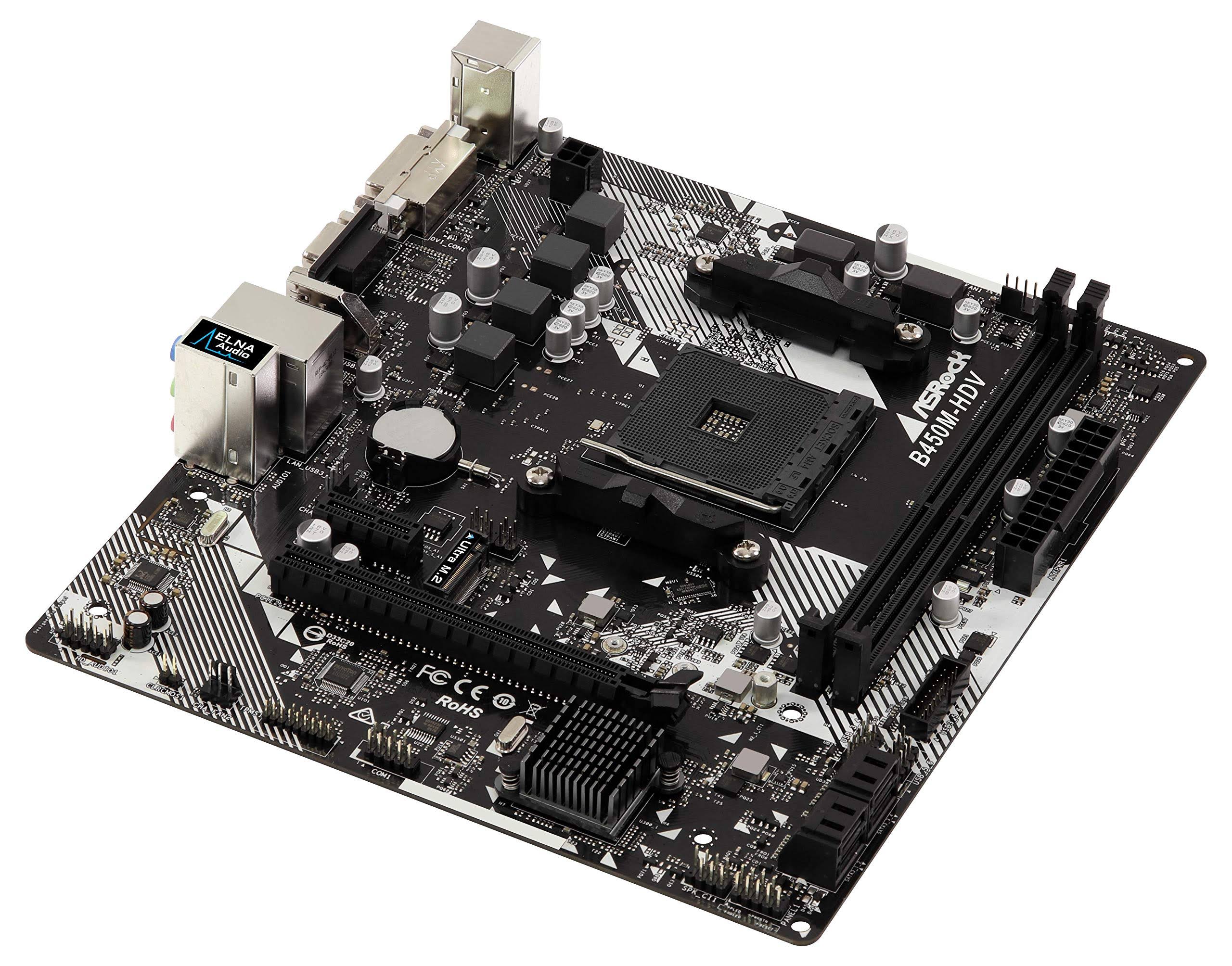 ASRock B450M-HDV R4.0 with AMD B450 microATX Motherboard - Socket AM4