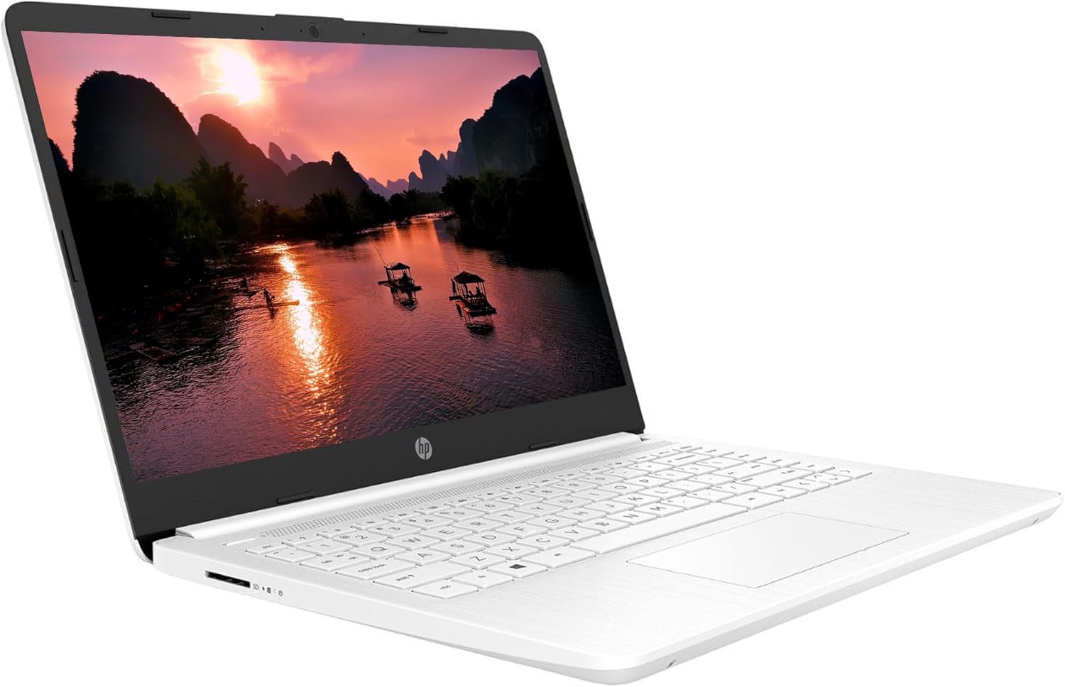 HP Premium 14-inch HD Laptop Computer| Intel Dual Core 2.8GHz 8GB RAM 128GB(64GB SSD+64GB Card)| Webcam Bluetooth HDMI USB-C Wi-Fi Fast Charge| Windows 11 S with 1 Year MS 365| LIONEYE Bundle| White
