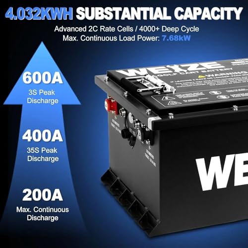 Weize 12V 100Ah TM LiFePO4 Lithium Battery, Built-in Smart BMS, Group 31 Deep Cycle Battery Perfect for Trolling Motor, RV, Solar, Marine, Overland/Van, and Off Grid Applications
