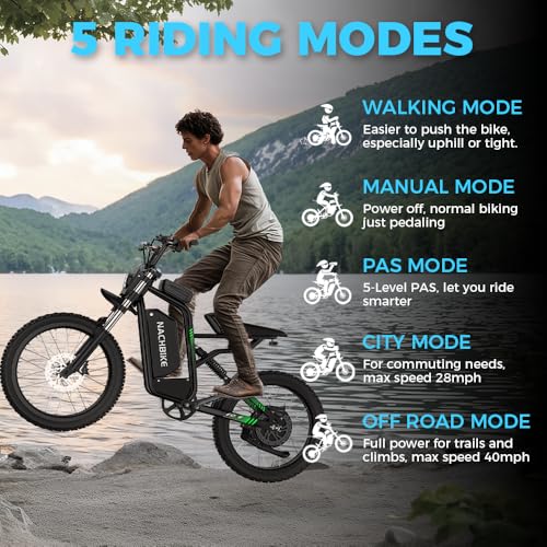 50MPH 6000W / 40MPH 3000W Electric Dirt Bike for Adults, 60V 25Ah Removable Battery Electric Motorcycle Up to 50miles, 24.5" MTB Tires (Rim 19'') E Moto, All Terrain E Bike Full Suspension