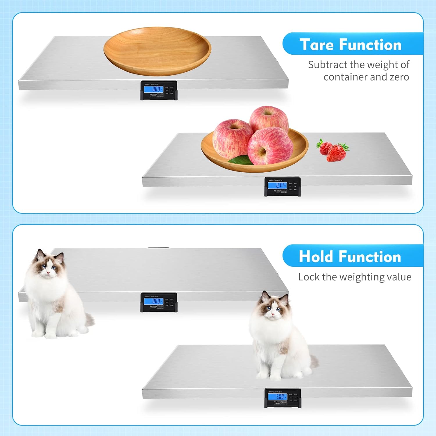 Dog Scale for Large Dogs, 660Lbs x 0.2Lbs Vet Pet Scales Digital Animal Scale Shipping Packages Weight Scale Weigh Livestock for Pet Dog Hog Sheep Goat Pig Sheep Weight Scale