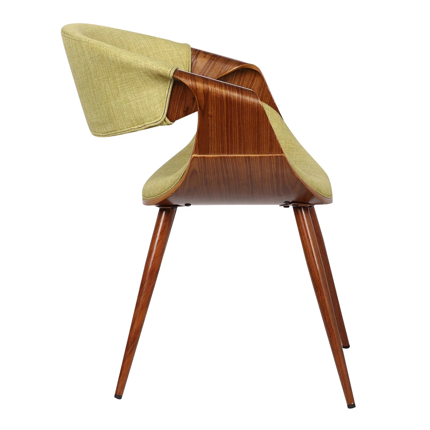 Armen Living Butterfly Modern Fabric Dining Chair in Walnut and Charcoal