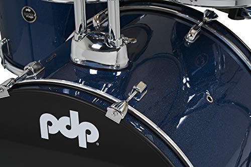 Pacific Drums Center Stage Complete Drumkit, 5 Drum Set, Iridescent Black Sparkle, 7x10, 8x12, 14x16 Floor, 16x22 Kick, 5x14 Snare (PDCE2215KTIB)
