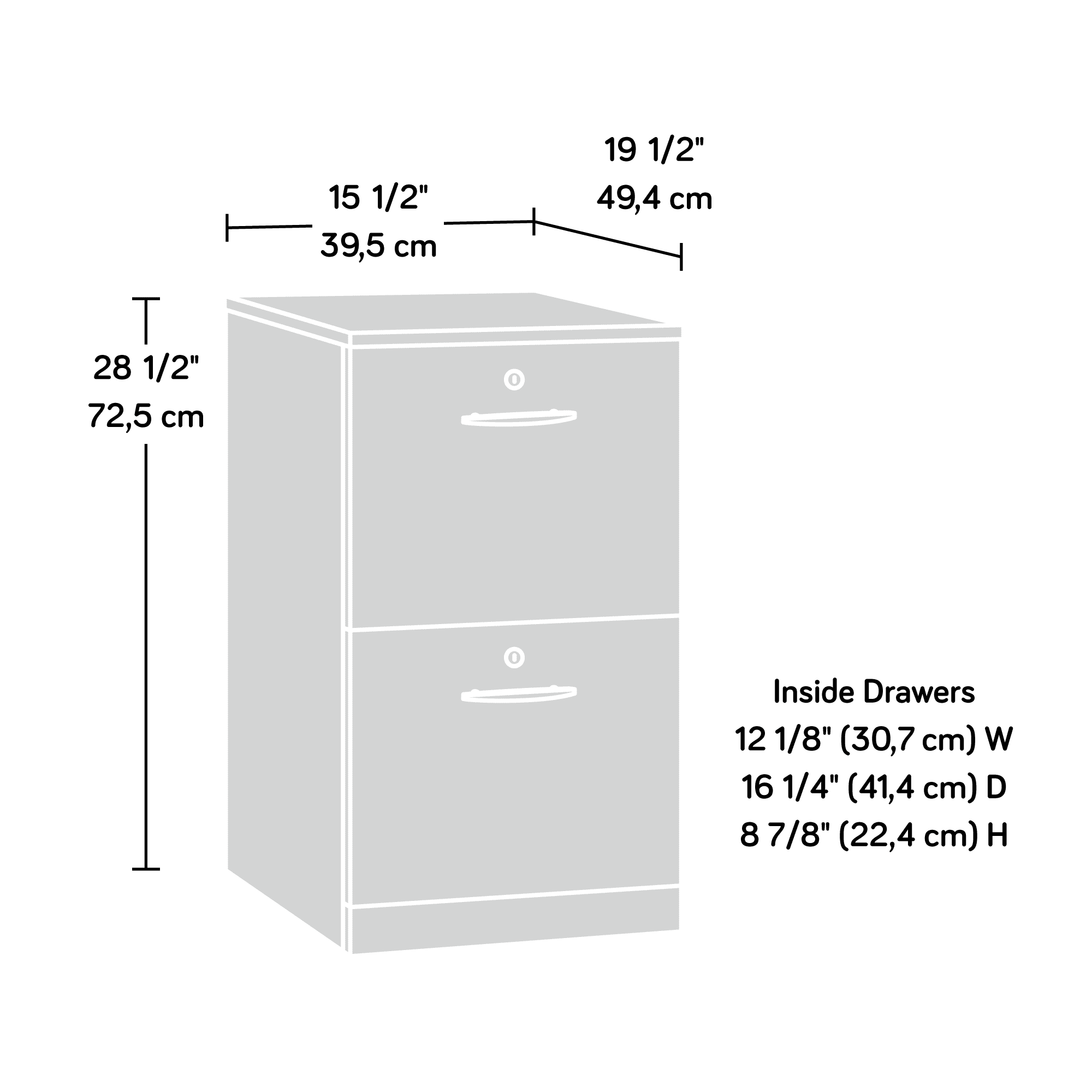 Sauder Via Engineered Wood File Cabinet in Classic Cherry Finish