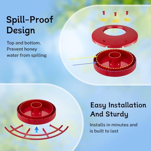 TT NATURE Smart Hummingbird Feeder with Camera Solar-Powered, AI Identify&Cloud Storage,Wireless App, Bee and Ant Defense,HD Video for Watching Birds Outdoors(20 Ounces)