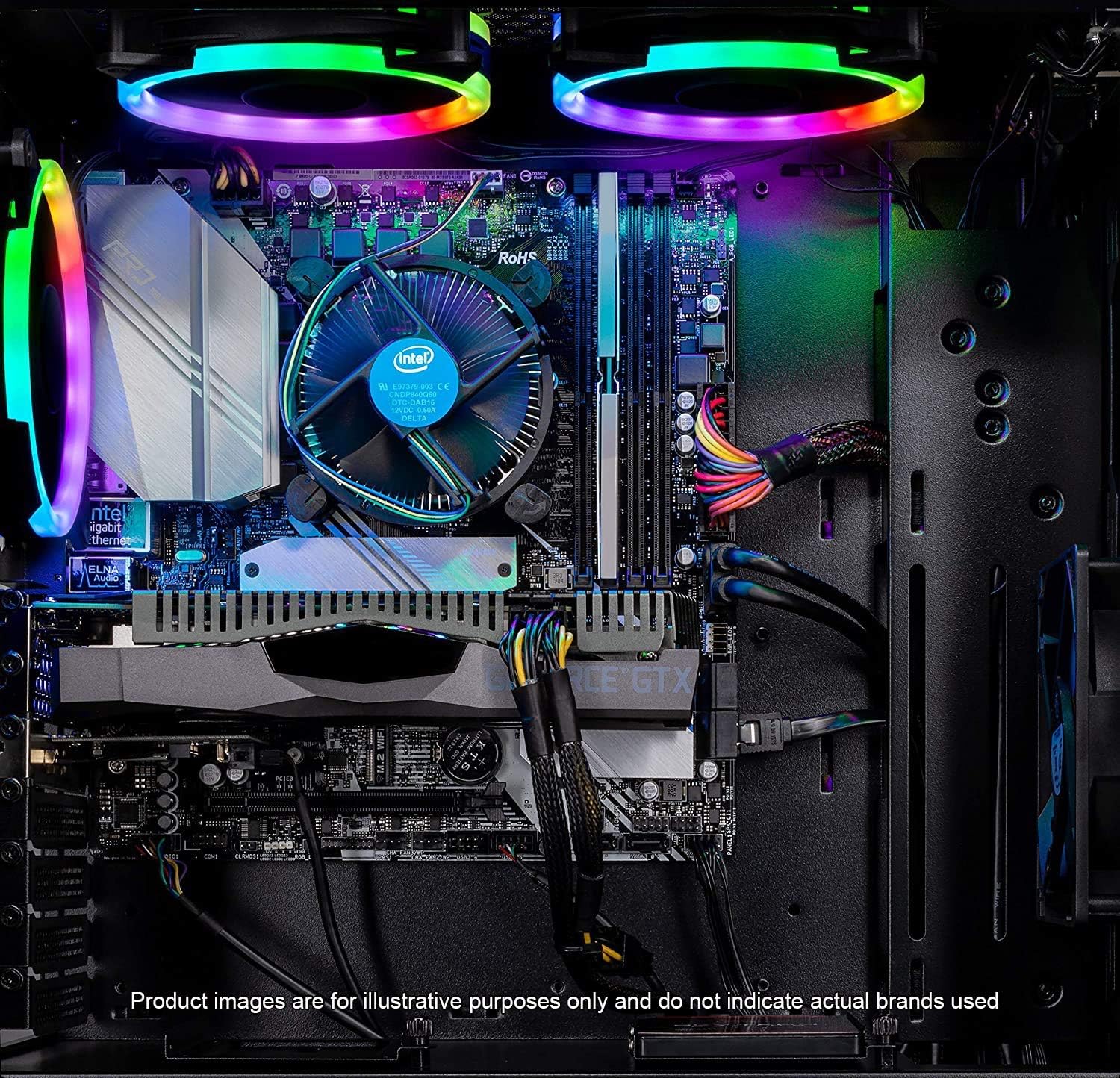 SkyTech Shadow Gaming Computer PC Desktop – Intel Core i5 9400F 2,9GHz, GTX 1650 4G, 500GB SSD, 8GB DDR4 3000MHz, RGB Fans, Windows 10 Home 64-bit, 802.11AC Wi-Fi