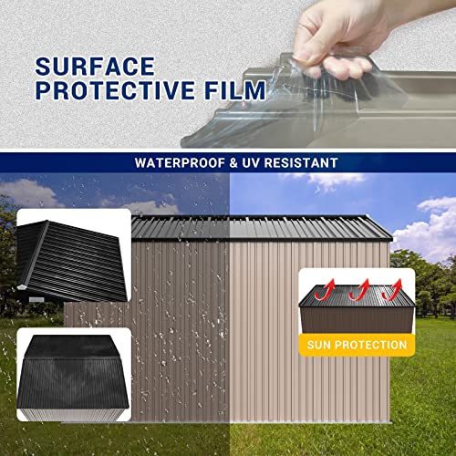 UDPATIO Outdoor Storage Shed 6 x 6 FT, Resin Garden Sheds with Floor Plastic Patio Outdoor Storage Shed with Lockable Door for Tool, Bike, Garbage Gray White