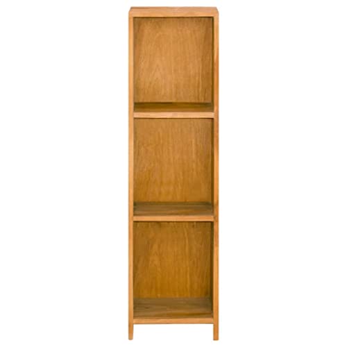 Bookcases & Standing Shelves Bookshelf 11.8"x11.8"x43.3" Solid Wood Teak,Sturdy Teak Bookshelf with 2 Shelves for Books, Magazines, and Decor Furniture for Home Office