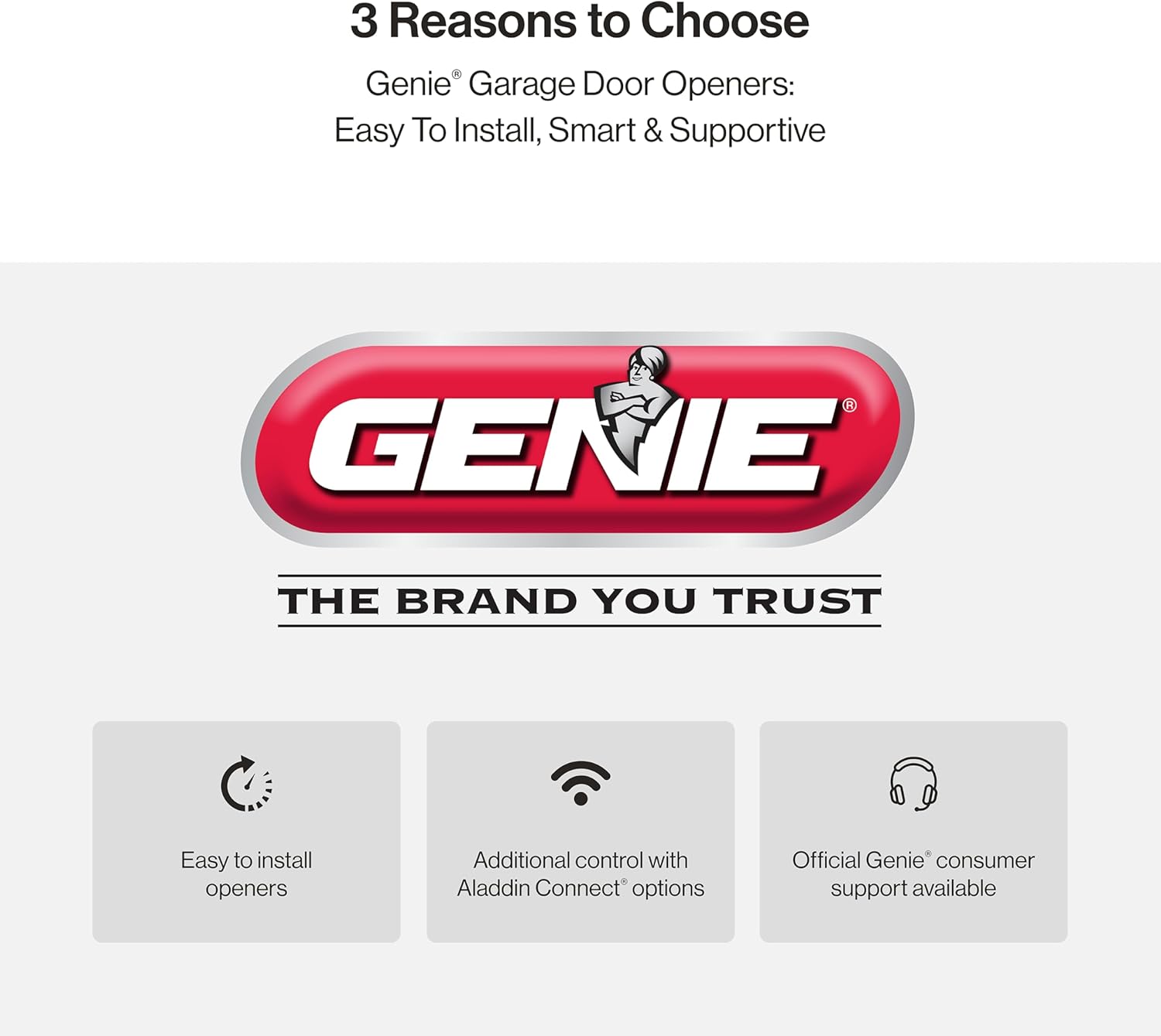 Genie SilentMax 1200 Model 4042-TKH Garage Door Opener with Motion Detection Lighting, Ultra-Quiet Steel-Reinforced Belt Drive, 140V DC Motor, 3/4 + HPc 140V Belt Drive, Gray