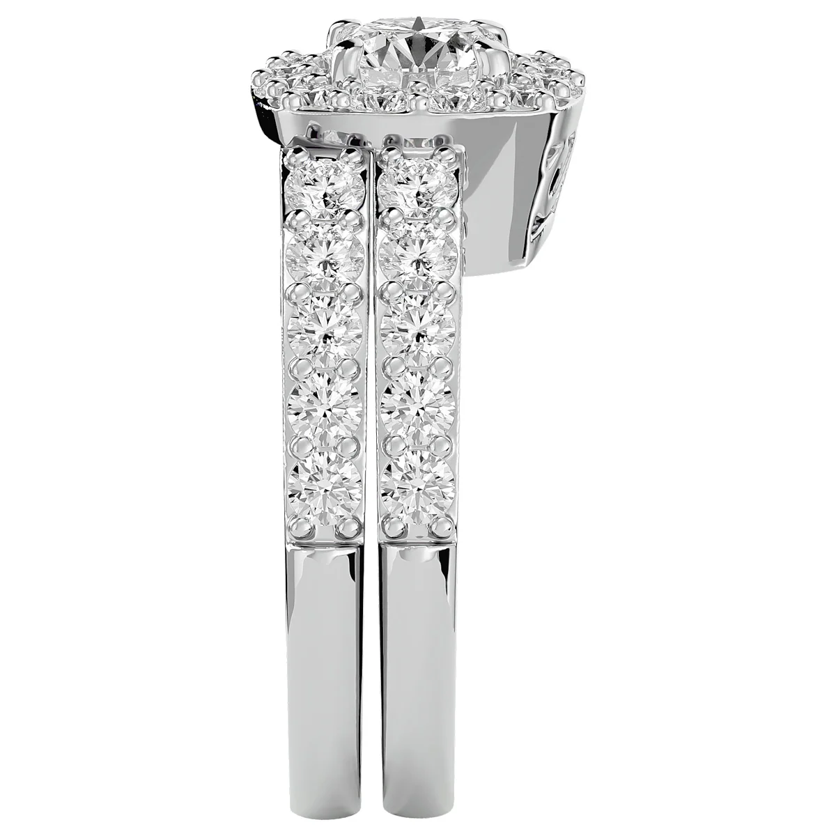SuperJeweler 3 Carat Lab Grown Diamond Bridal Set In 14K White Gold For Women