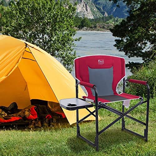 Timber Ridge Director&s Chair Folding Aluminum Camping Portable with Side Table