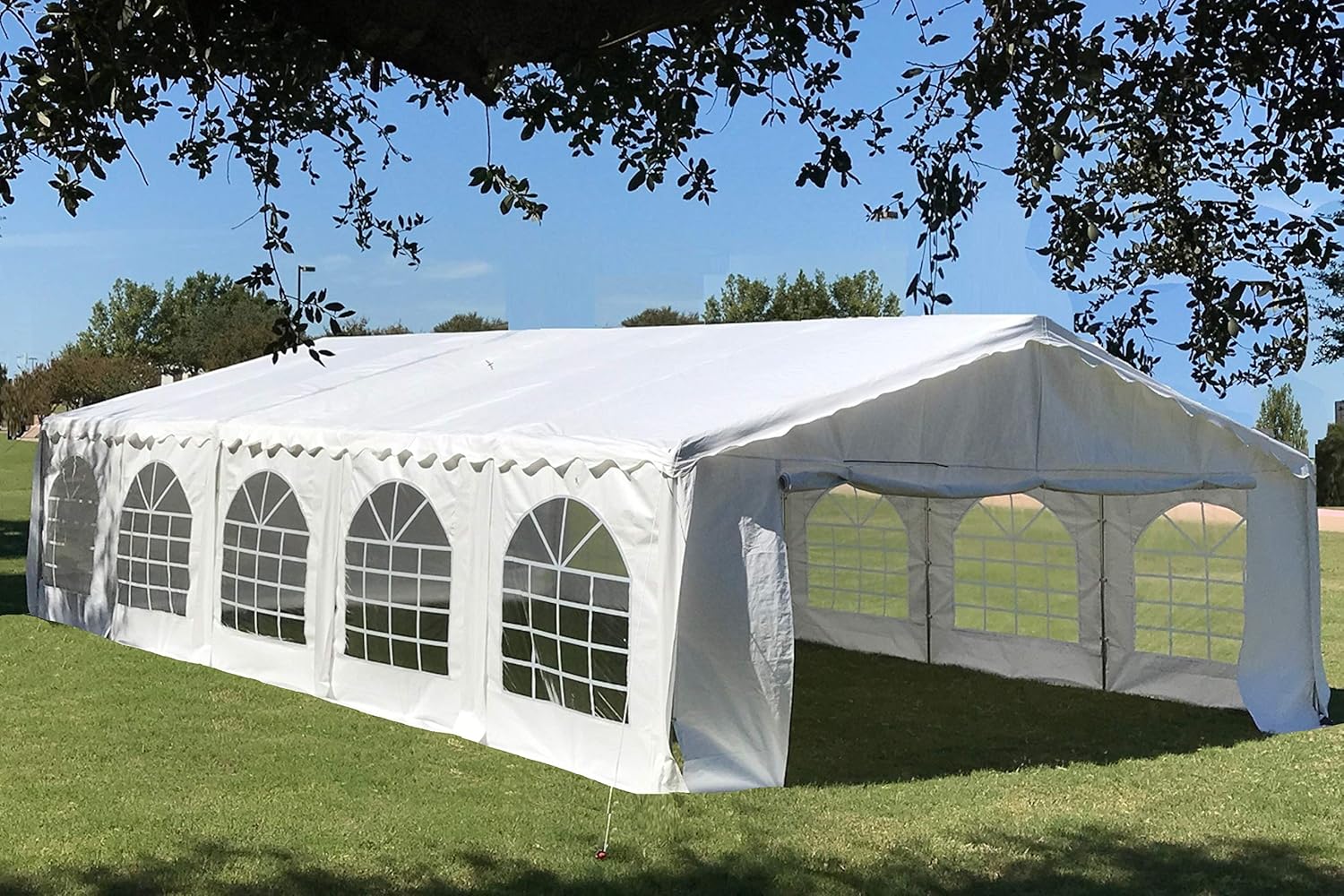 Delta 32'x20' Budget PE Tents for Parties, Large Outdoor Canopy Carpas para Fiestas, Big Wedding Party Event Tent with Waterproof Top & Removable Sidewalls for Patio Outdoor Garden Events