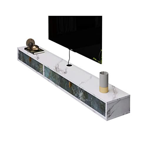 Floating TV Stand Cabinet Wall Mounted Tv Unit Wall Mounted Media Console,Floating Tv Stand Component Shelf,Set-Top Box Shelf,for Living Room Bedroom Apartment