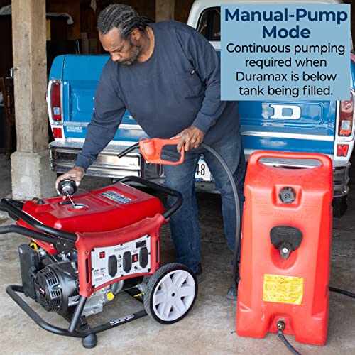 Scepter Flo N' Go Duramax 14 Gallon Portable Diesel Gas Fuel Tank Container Caddy with LE Fluid Transfer Siphon Pump and 10-Foot Long Hose, Yellow