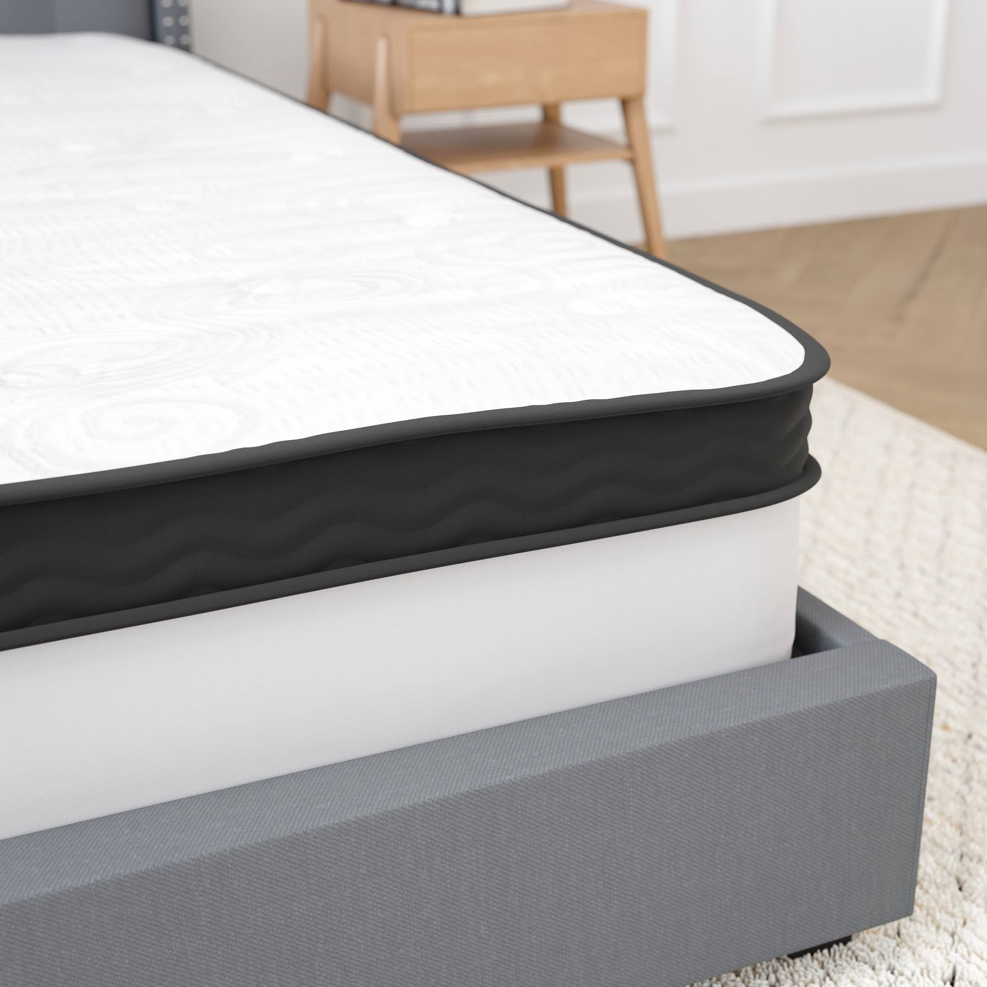 Merrick Lane 12 inch Twin Hybrid Pocket Spring u0026 CertiPUR-US Certified Memory Foam Mattress