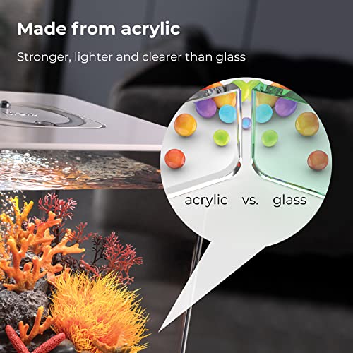 biOrb Cube 30 Acrylic 8-Gallon Aquarium with Multi-Color Remote-Controlled LED Lights Modern Compact Tank for Tabletop Display, Black