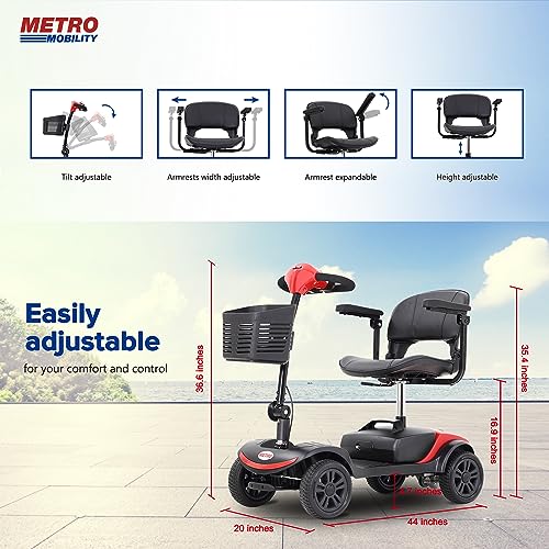 Folding Mobility Scooter for Adults，Powered Mobility Scooters for Seniors-300 Lbs Max Weight，Mobility Scooter for Adults with Seat and Basket,Supermarket Shopping，Compact (Blue X-02)…