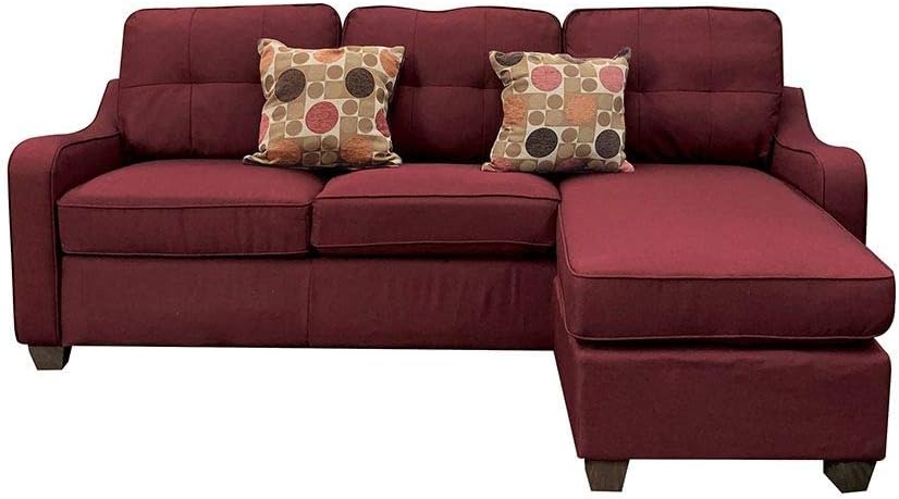 Cleavon II Sectional Sofa & 2 Pillows in Red Linen 53740