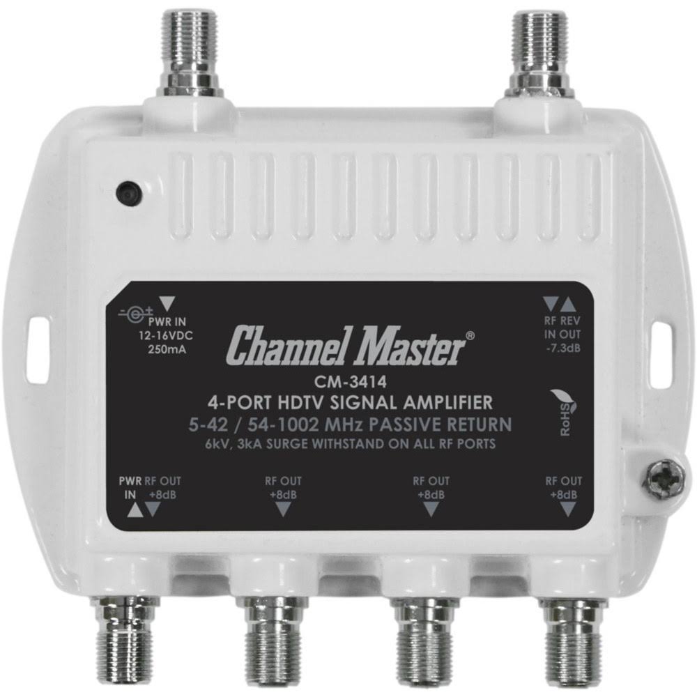Channel Master Cm3414 4-Port Distribution Amplifier for Cable and Antenna Signal