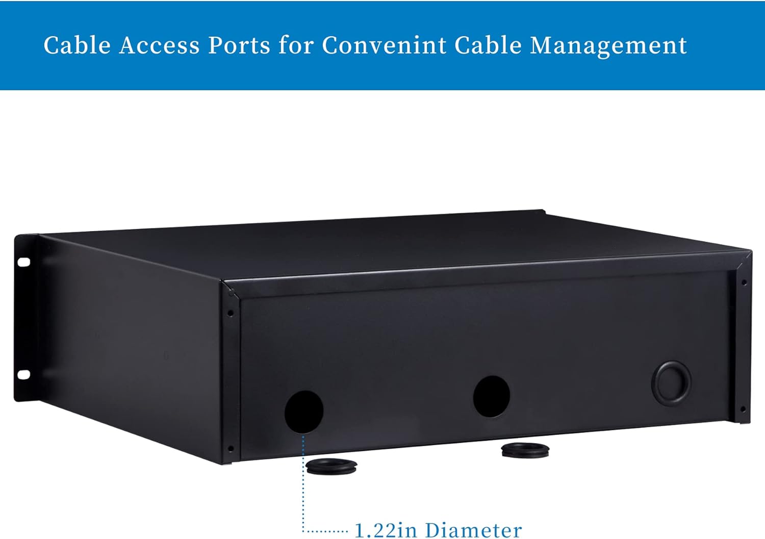 RackPath 1U Rack Mount Drawer for 19 Inch AV/Network/DJ Equipment Racks or Cabinets with Lock and Key