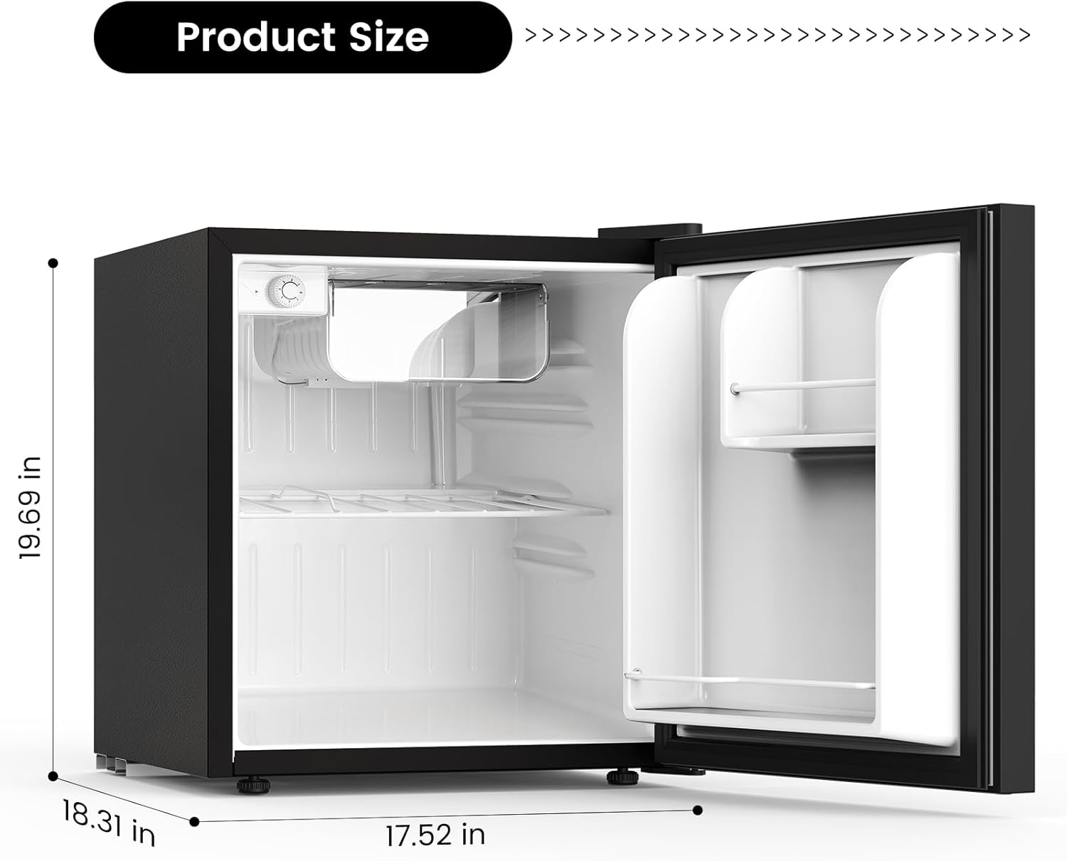 COWSAR Compact Refrigerator, 1.62 Cu Ft, Mini Refrigerator with Freezer, Single Door, Low Noise, Perfect for Bedroom/Apartment/Office, Black